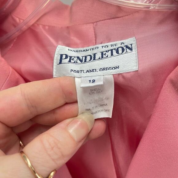 Pendleton Women's Three Button Blazer Coat Jacket Office Work Pink Size 12 - Picture 3 of 10